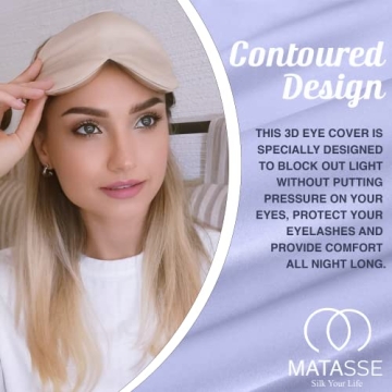 Luxurious MATASSE 22 Momme Silk Eye Mask for Sleep and Travel