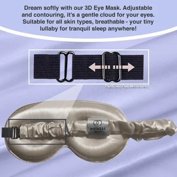 Luxurious MATASSE 22 Momme Silk Eye Mask for Sleep and Travel