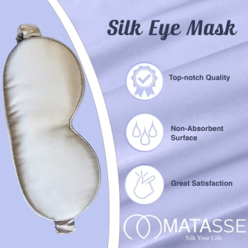 Luxurious MATASSE 22 Momme Silk Eye Mask for Sleep and Travel