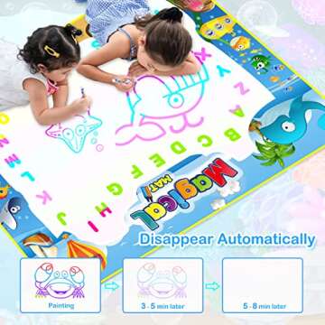 Obuby Water Drawing Mat Kids 47x35 Inches Doodle Gifts Color Draw Board No Mess Coloring Painting Writing Educational Toys for Boys Girls Age 3-12 Years Old Toddler
