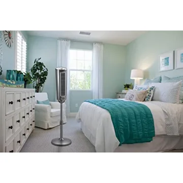 Lasko Oscillating Pedestal Fan, Adjustable Height, 3 Quiet Speeds, Timer, Remote Control for Bedroom, Living Room, Home Office and College Dorm Room, 52", Silver and Gray, 2535