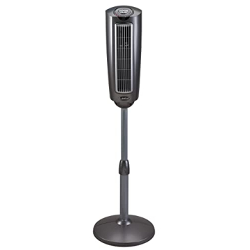 Lasko Oscillating Pedestal Fan, Adjustable Height, 3 Quiet Speeds, Timer, Remote Control for Bedroom, Living Room, Home Office and College Dorm Room, 52", Silver and Gray, 2535