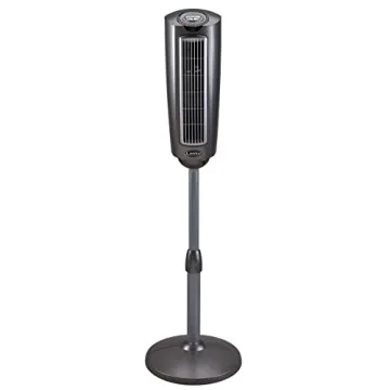 Lasko Oscillating Pedestal Fan, Adjustable Height, 3 Quiet Speeds, Timer, Remote Control for Bedroom, Living Room, Home Office and College Dorm Room, 52", Silver and Gray, 2535
