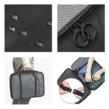 Packing Cubes 7 Pcs Travel Luggage Packing Organizers Set with Toiletry Bag (Black)