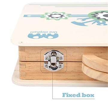 43 Pcs Wooden Tool Box Building Tools Sets Pretend Play Toys for Toddlers Construction Toy Role Play...