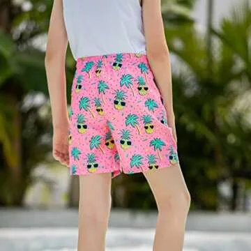 Cozople Boys Pineapple Swim Trunks for All Summer Fun
