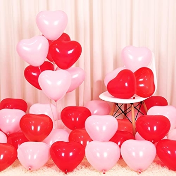 50 Heart Balloons for Valentine's Day Wedding Decor