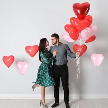50 Heart Balloons for Valentine's Day Wedding Decor
