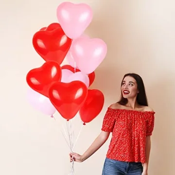 50 Heart Balloons for Valentine's Day Wedding Decor