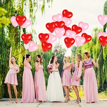 50 Heart Balloons for Valentine's Day Wedding Decor