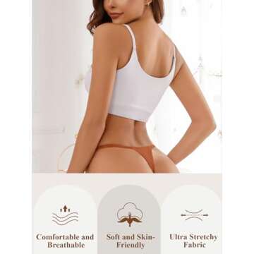 linccure Seamless G-string Thongs for Women - No Show Thong Underwear Stretch Breathable Low Rise Pa...