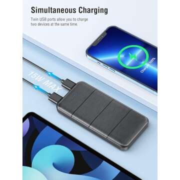 LOVELEDI Portable-Charger-Power-Bank - 15000mAh 2 USB Power Bank Output 5V3.1A Fast Charging Portable Charger Compatible with Smartphones and All USB Devices(Black)