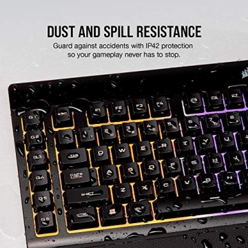 Corsair K55 RGB Gaming Keyboard - RGB, Macro Keys, Water Resistant