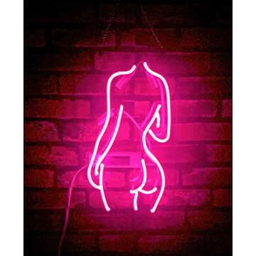 Queen Sense 14" Live Nudes Beauty Back Butt Sexy Girl Neon Sign Acrylic Handmade Man Cave Beer Pub B...