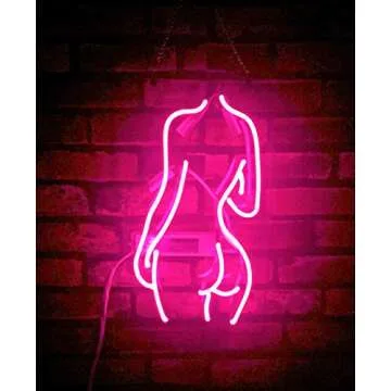 Queen Sense 14" Live Nudes Beauty Back Butt Sexy Girl Neon Sign Acrylic Handmade Man Cave Beer Pub B...