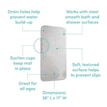 Munchkin® Soft Spot™ Cushioned Bath Mat for Kids, Grey