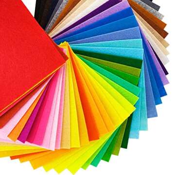 Cartisanat Felt Sheets - 40 Assorted Colors, Ideal for Crafting & DIY Projects