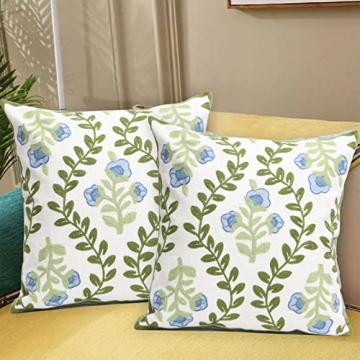 Pilmandu Set of 2 Embroidered Pillow Covers for Chic Decor