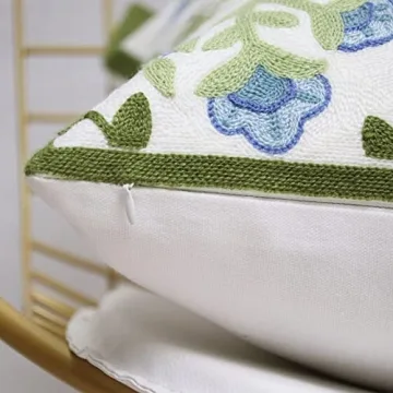 Pilmandu Set of 2 Embroidered Pillow Covers for Chic Decor