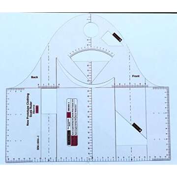 HONEYSEW 1:1 Fashion Design Ruler for Women Blouse Cloth Design School Student Teching Apparel Drawi...