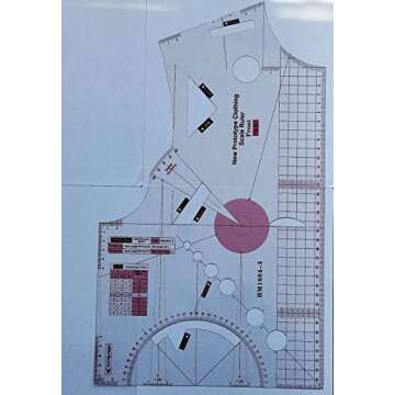 HONEYSEW 1:1 Fashion Design Ruler for Women Blouse Cloth Design School Student Teching Apparel Drawing Templete Garment Prototype Sewing Ruler Model 160/84A