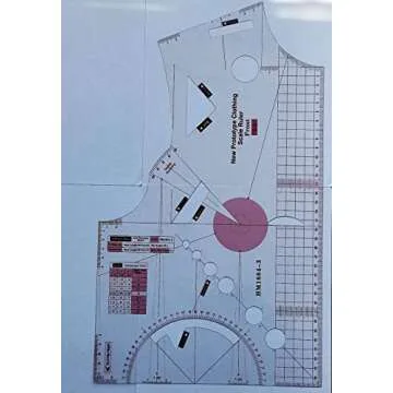 HONEYSEW 1:1 Fashion Design Ruler for Women Blouse Cloth Design School Student Teching Apparel Drawing Templete Garment Prototype Sewing Ruler Model 160/84A
