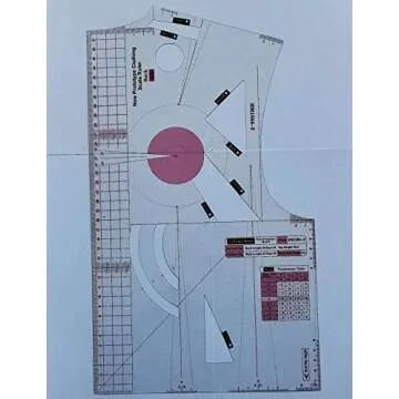 HONEYSEW 1:1 Fashion Design Ruler for Women Blouse Cloth Design School Student Teching Apparel Drawing Templete Garment Prototype Sewing Ruler Model 160/84A