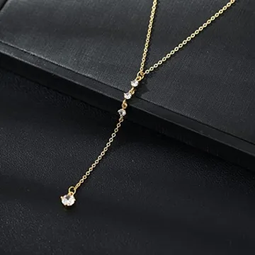 Elegant Iraveno Gold Y Necklace for Women
