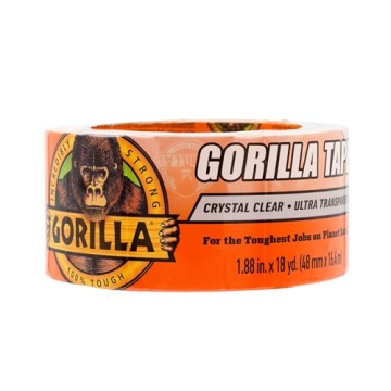 Gorilla Crystal Clear Repair Duct Tape – 1.88" x 18 yd, Waterproof, Invisible Fixes