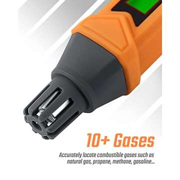 TopTes PT199 Natural Gas Leak Detector with Audible & Visual Alarm, Portable Gas Sniffer to Locate C...