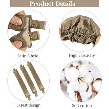 Kaiersi Satin Heatless Hair Curler 3 Pack, Soft Silk Heatless Curling Hair Rollers with Cap, No Heat...