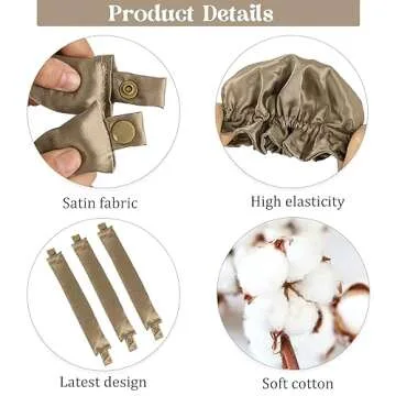 Kaiersi Satin Heatless Hair Curler 3 Pack, Soft Silk Heatless Curling Hair Rollers with Cap, No Heat...