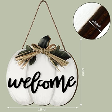Jetec Fall Decor Pumpkin Welcome Sign for Autumn