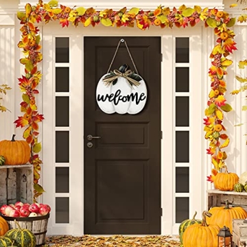 Jetec Fall Decor Pumpkin Welcome Sign for Autumn