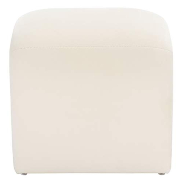 Luxurious Cream Velvet Ottoman by SAFAVIEH