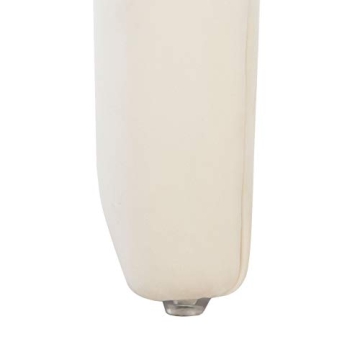 Luxurious Cream Velvet Ottoman by SAFAVIEH