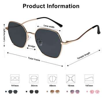 SOJOS Retro Hexagon Polarized Sunglasses for Outdoor Fashion