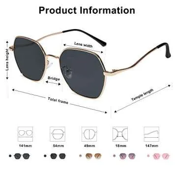 SOJOS Retro Hexagon Polarized Sunglasses for Outdoor Fashion