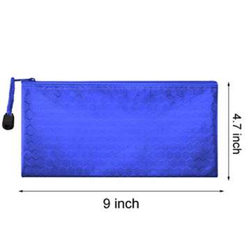 Sailing-go 12 Pieces 12 Colors Zipper Waterproof Bag Pencil Pouch for Cosmetic Makeup Bills Office S...