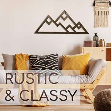 Mountain Wall Decor for Home or Office - Rustic Charm in Walnut Stain