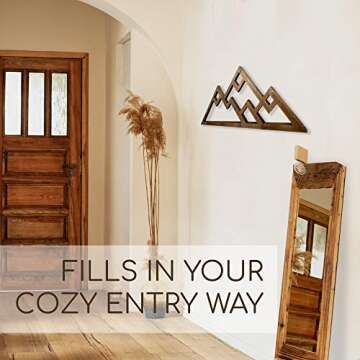 Mountain Wall Decor in Walnut Stain - Rustic Charm