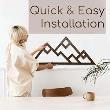 Mountain Wall Decor in Walnut Stain - Rustic Charm