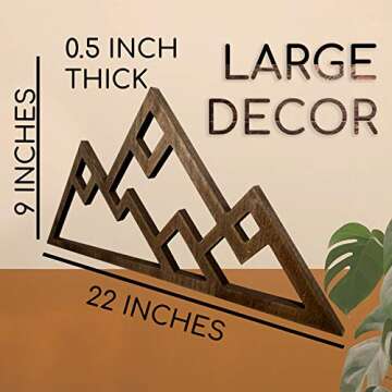 Mountain Wall Decor in Walnut Stain - Rustic Charm