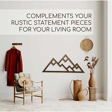 Mountain Wall Decor in Walnut Stain - Rustic Charm