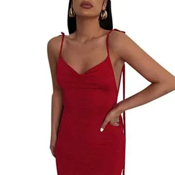 JUMISEE Women's Backless Draped Maxi Dress for Summer
