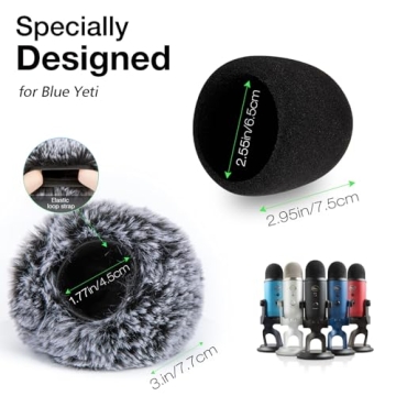 SUNMON Blue Yeti Microphone Windscreen Covers for Clear Sound