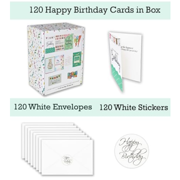 120 Happy Birthday Cards with Generic Messages Inside
