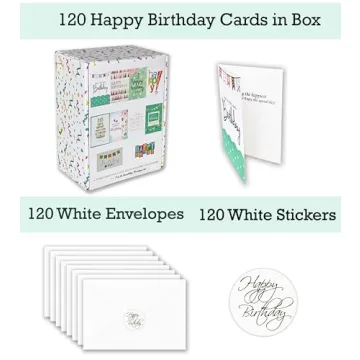 120 Happy Birthday Cards with Generic Messages Inside
