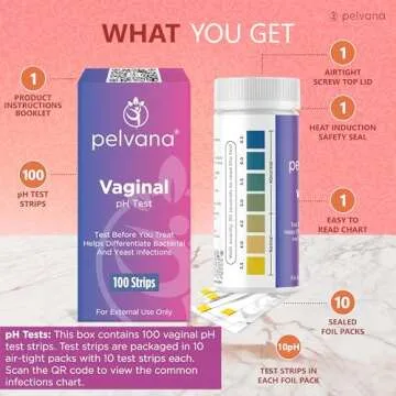 Pelvana Vaginal pH Test Strips 100 Count for Women