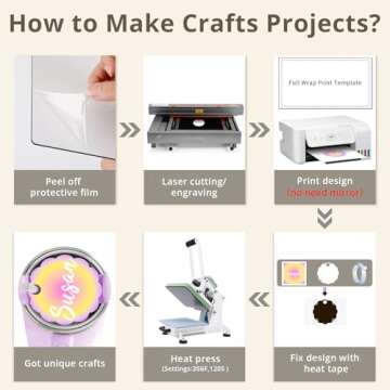 CraftPanel 6pcs Sublimation Hardboard Blank Sheets, MDF Photo Panel Boards Sublimation Blank Wood Sheets with Coating for Laser Cut and Custom Image Print DIY Arts and Crafts for Holiday Decoration